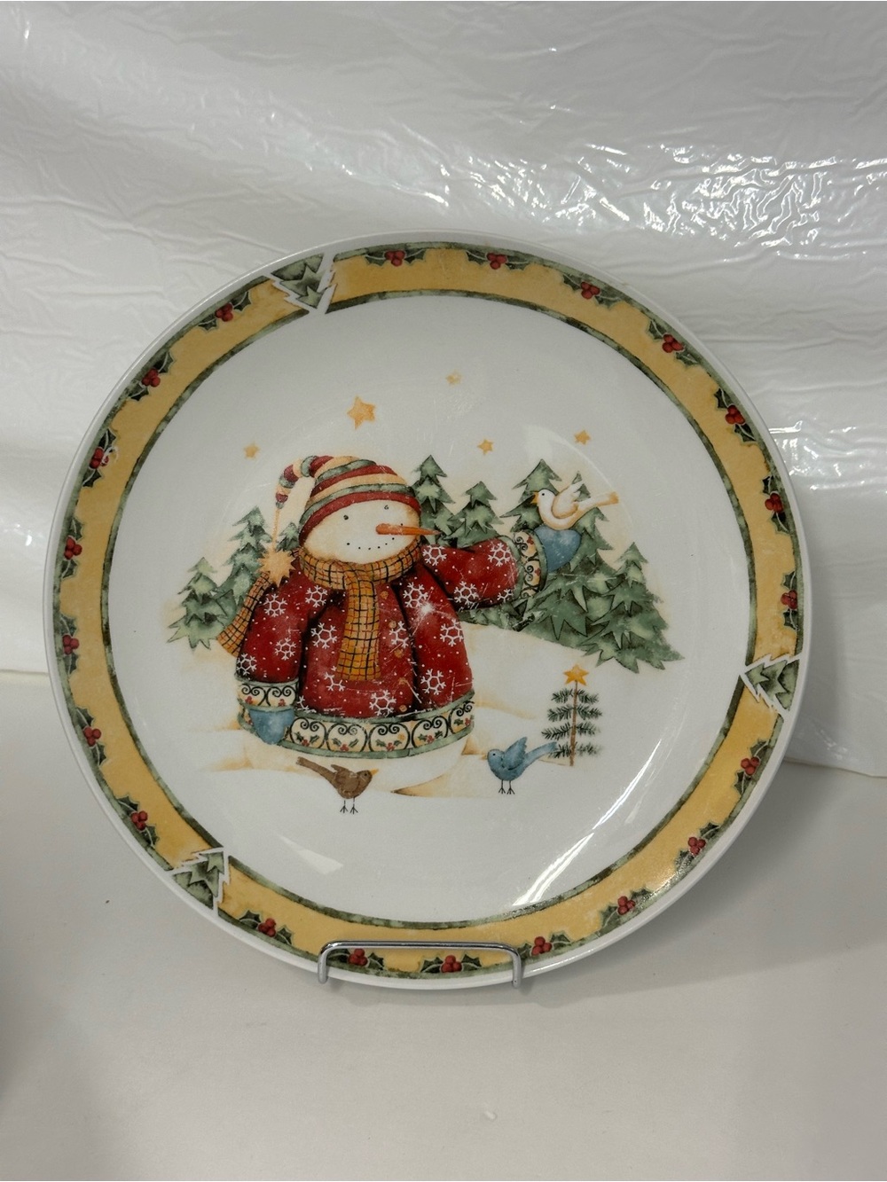 Gibson "Snowman Frolic" Dinner Plates - Set Of 7 - 2003, 10 1/4, 26 cm